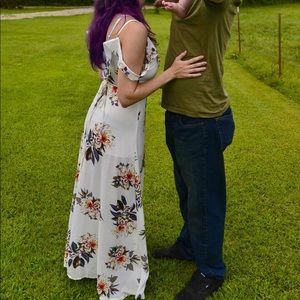 Floral maxi beach dress.